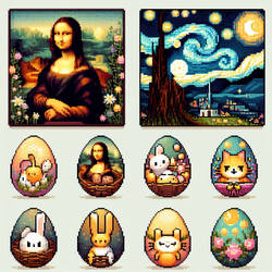 easter time with paintings and eggs