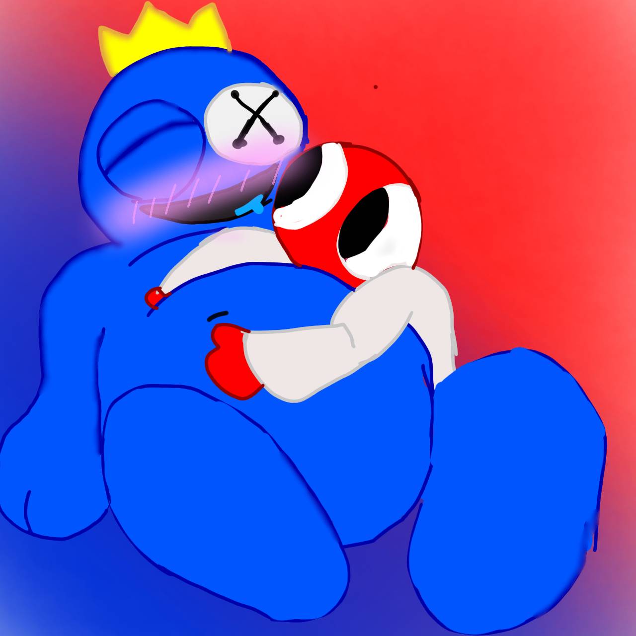 Rainbow Friends Blue and Red Art in 2023