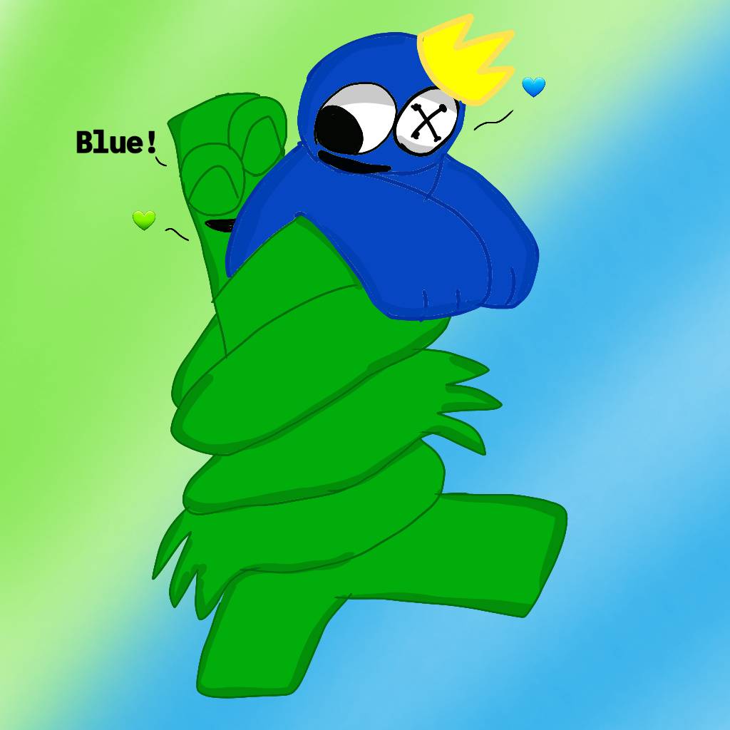 Blue surprise-hugs Green! (no ship lol) : r/RainbowFriends