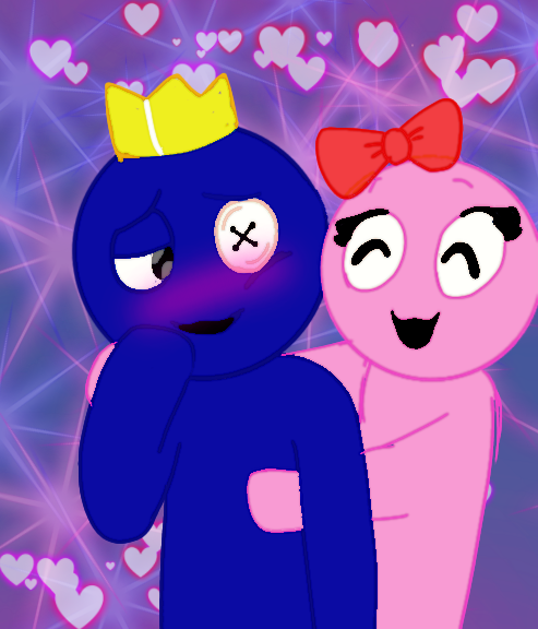 Blue and Pink's children // Rainbow Friends by EvushnaCat on DeviantArt