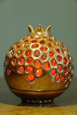 Golden garnet lamp.