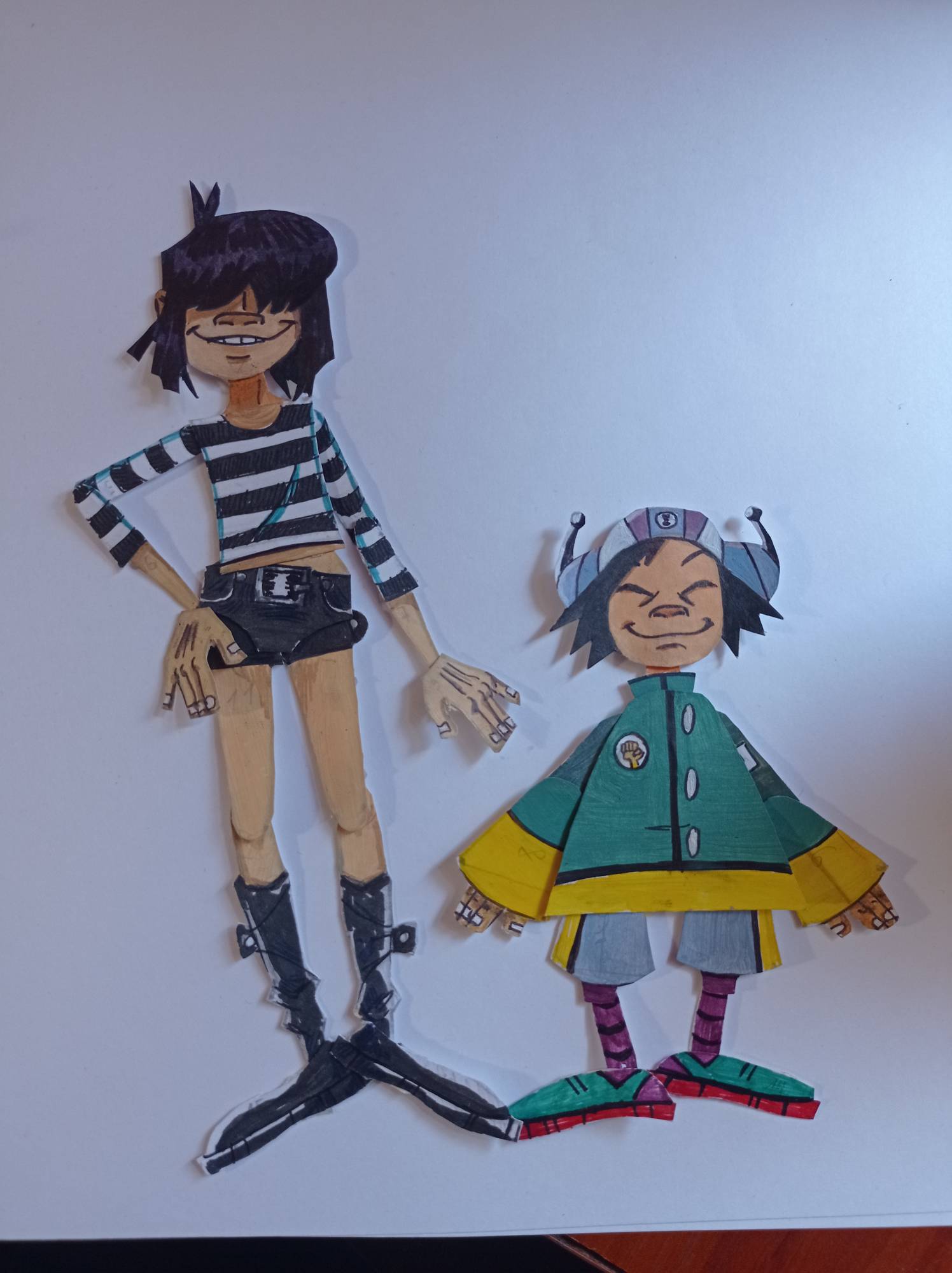 Noodle phase 1 and phase 2 paper puppets by poteshaet on DeviantArt