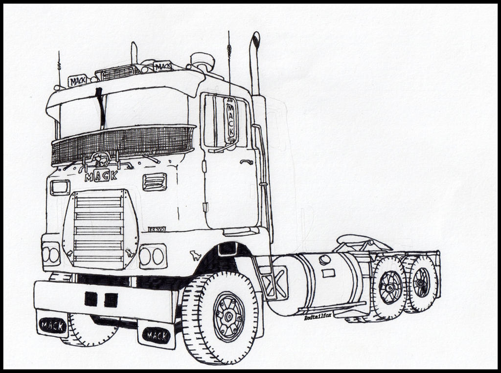 Mack FR700 Day Cab drawing by RedtailFox on DeviantArt