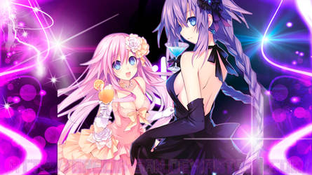 Purple Heart and Purple Sister Wallpaper