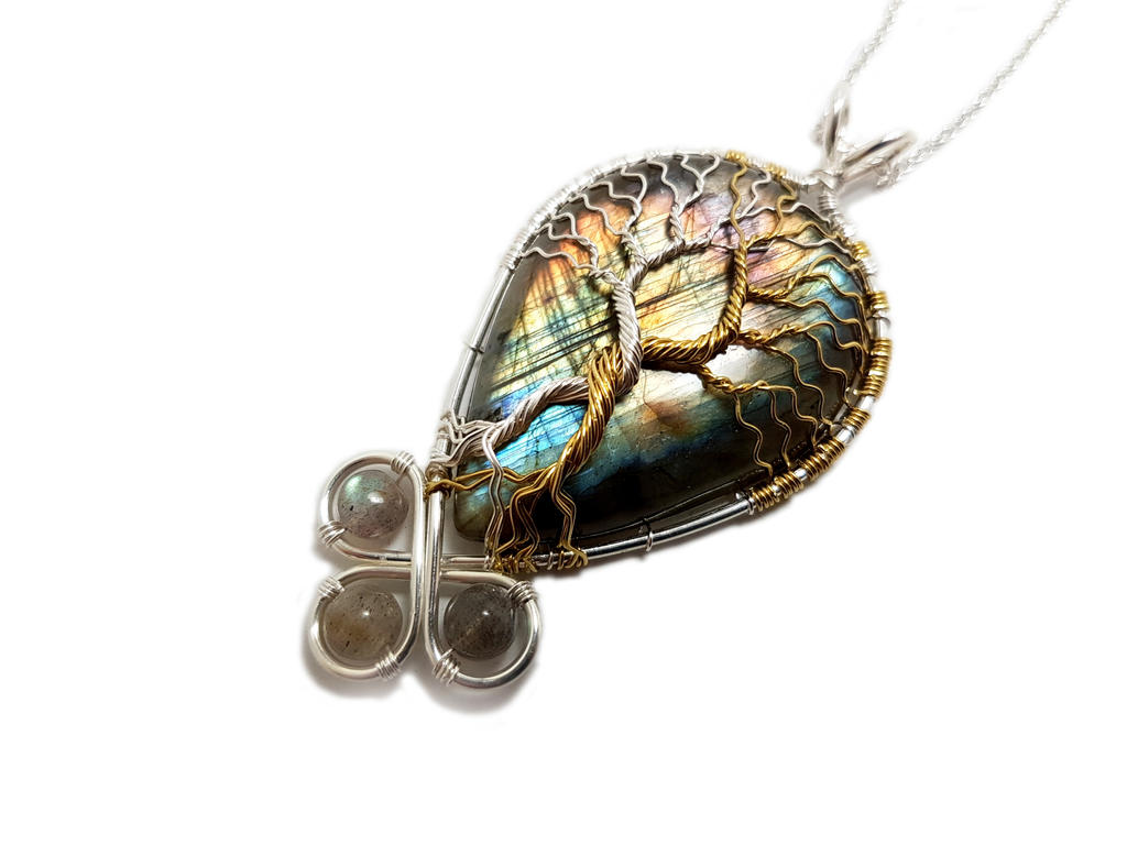 Trees of Valinor inspired pendant by jessy25522