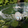 Wire crochet moonstone necklace.