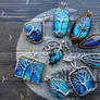 Labradorite pendants.