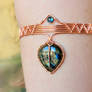 Copper leaf armband.