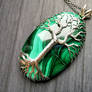 Malachite tree pendant.