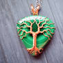 Malachite tree pendant.