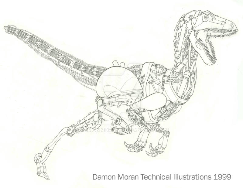 Robot Raptor Coloring Robot Raptor by damonmoran on DeviantArt