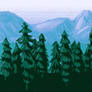 Sidescroller Background - Mountain Forest Scene