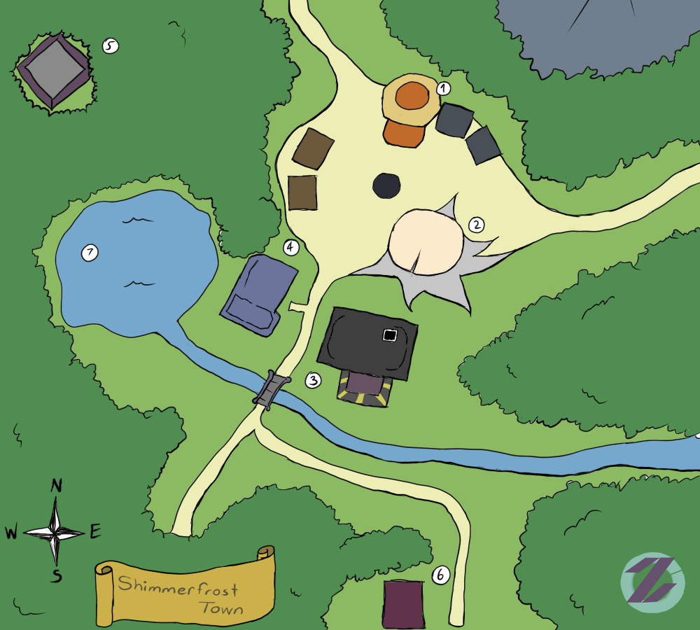 Shimmerfrost Town Map