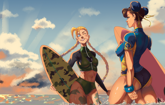 Summers Figthers Cammy and Chun Li