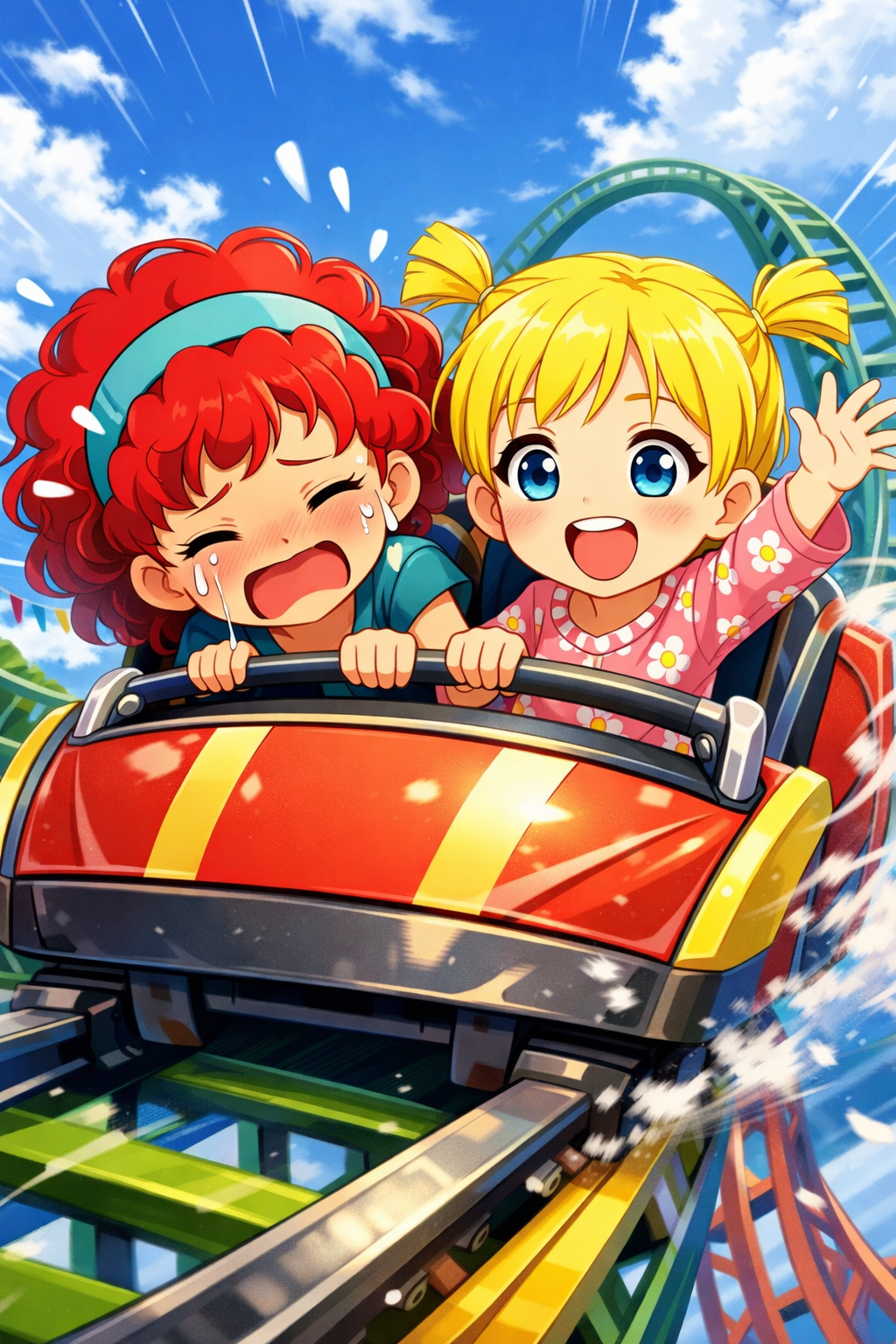 Princess Roler Coaster Deviantart Chloe and Tara riding on the roller coaster by theartistmarina on ...