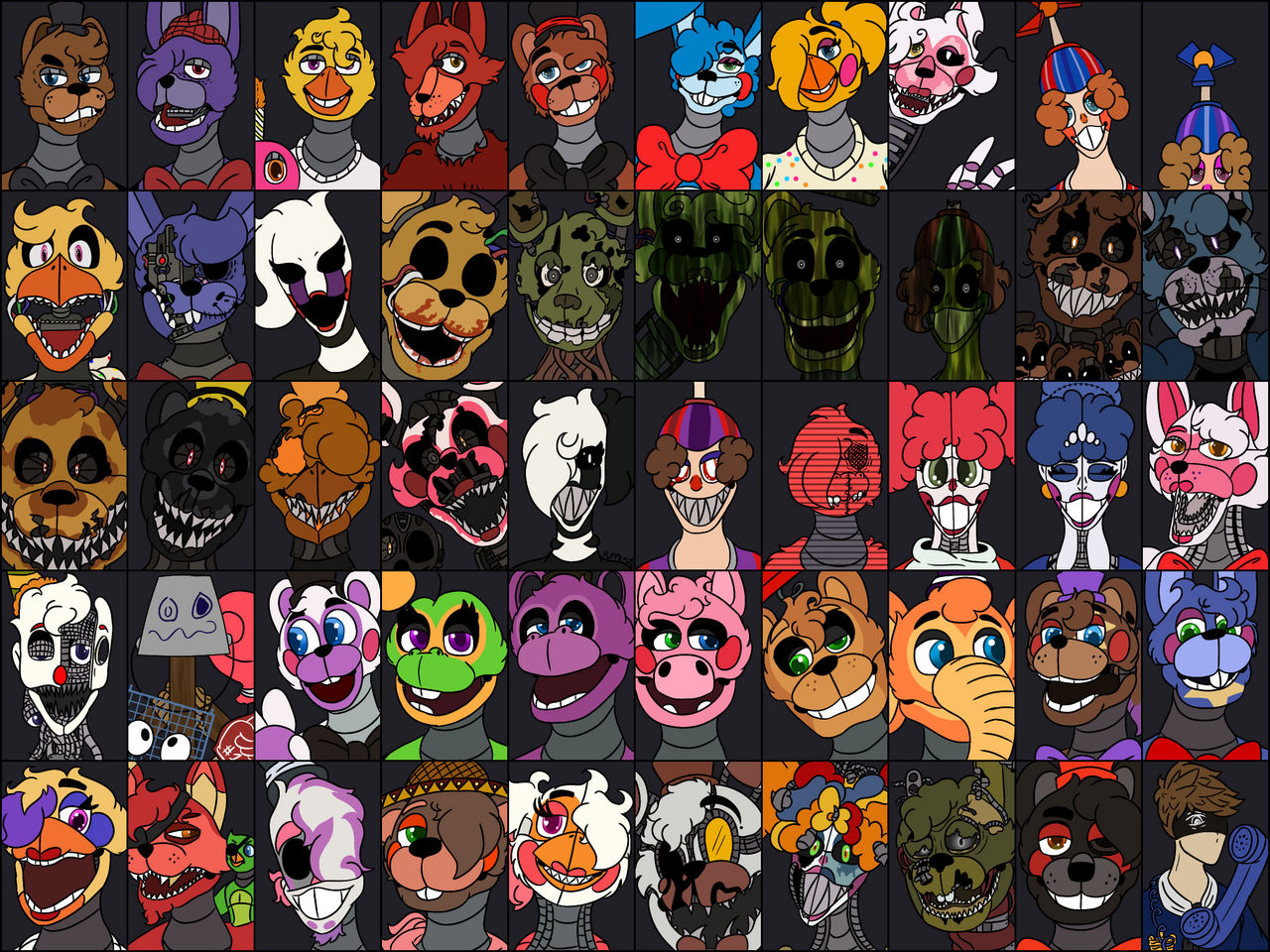 Ultimate Custom Night is turning 5! To celebrate it's anniversary, here's  my latest yearly redraw of it's huge roster! Happy birthday UCN! :  r/fivenightsatfreddys
