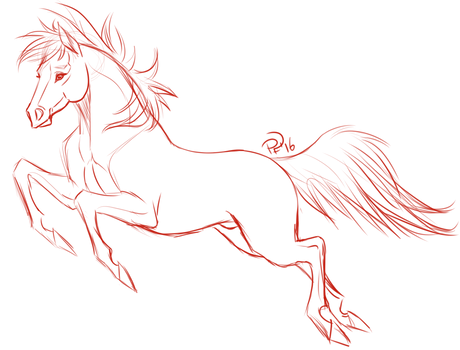 Red Stallion Sketch