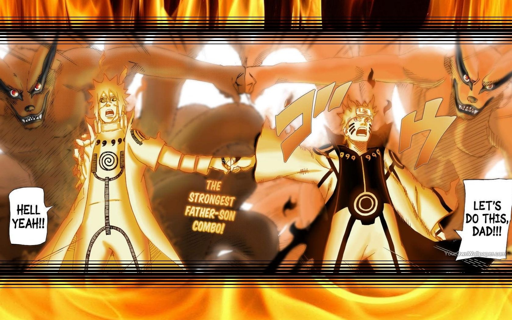 Minato Naruto Yin Kurama Yang Kurama Wallpaper By Weissdrum On