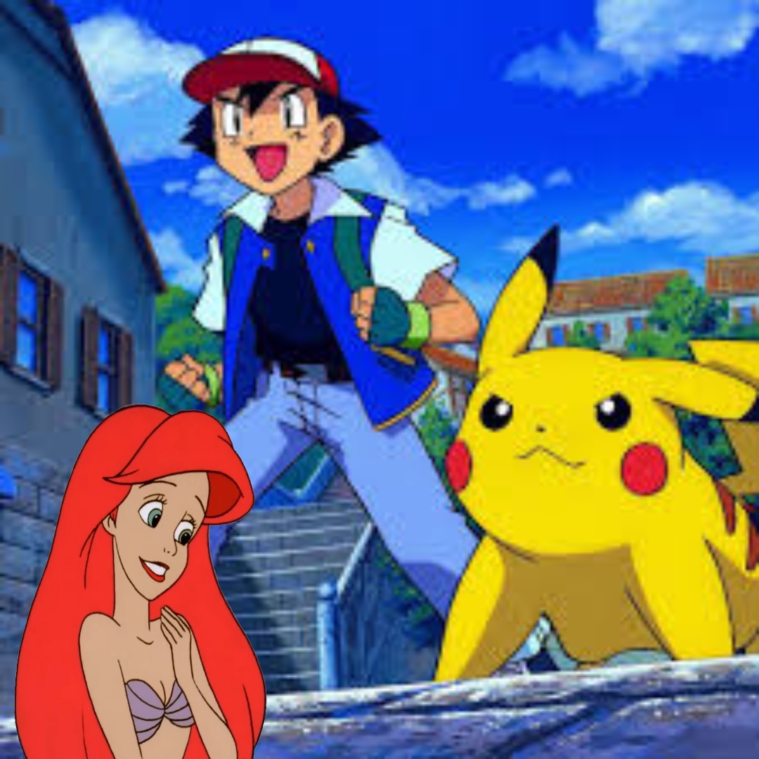 Ariel loves hanging out with Ash and Pikachu by StoneKieran07 on DeviantArt