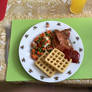 Pork Chop, Waffles and Veg