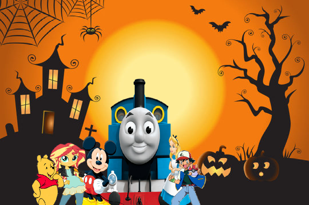 Thomas Rave Background Thomas and his friends in Halloween Background by StoneKieran07 on ...