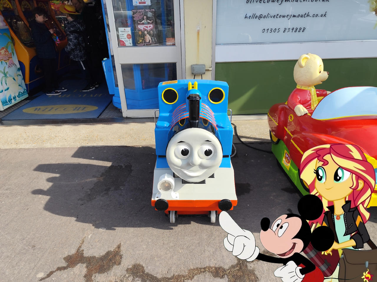 Mickey and Sunset See Thomas Kiddie Ride by StoneKieran07 on DeviantArt