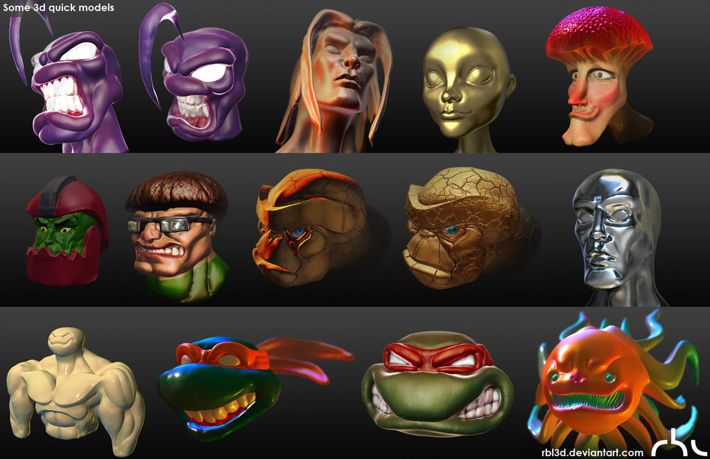 Quick Model Cartoon Various 3d quick models by rbl3d on DeviantArt