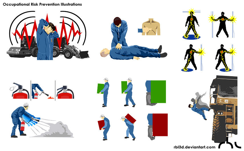 Occupational Risk Prevention Illustrations.