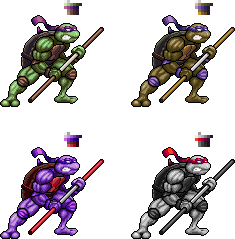 Donatello Fighting Sprite 4 Versions