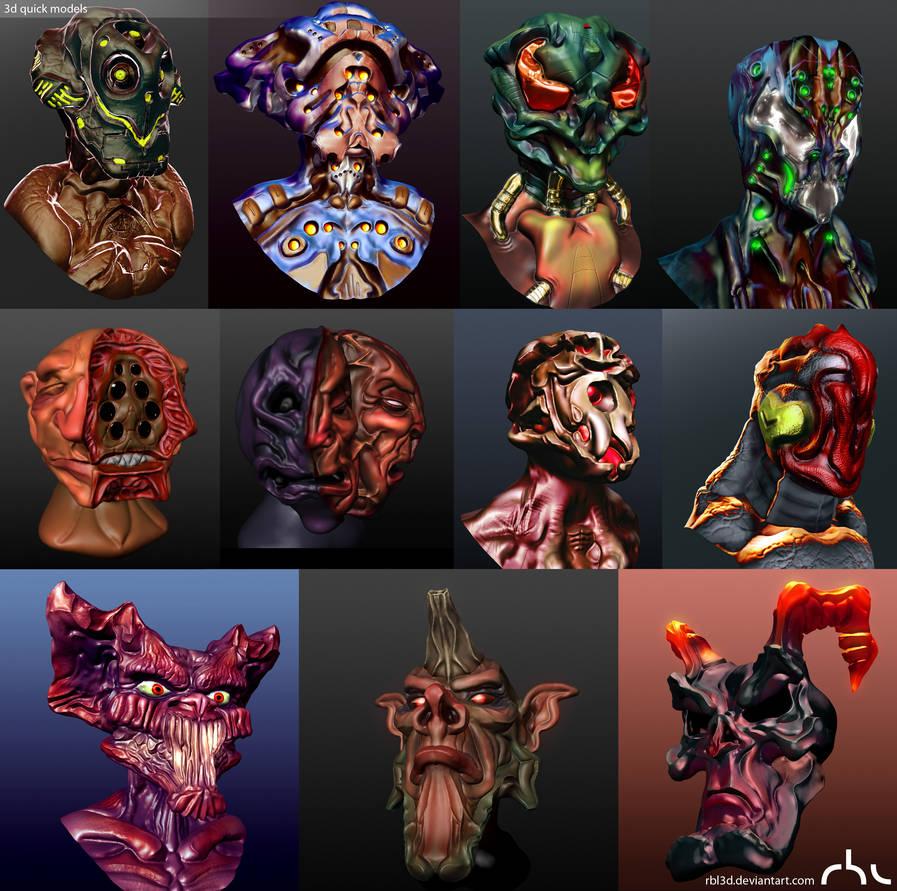 Various 3d quick models 2015 by rbl3d on DeviantArt