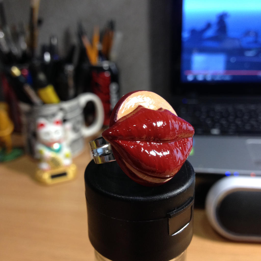 Red Lips Ring (Epoxy Clay)