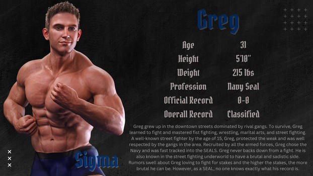 Fighter's Card: Greg (aka NavyFistFighter)