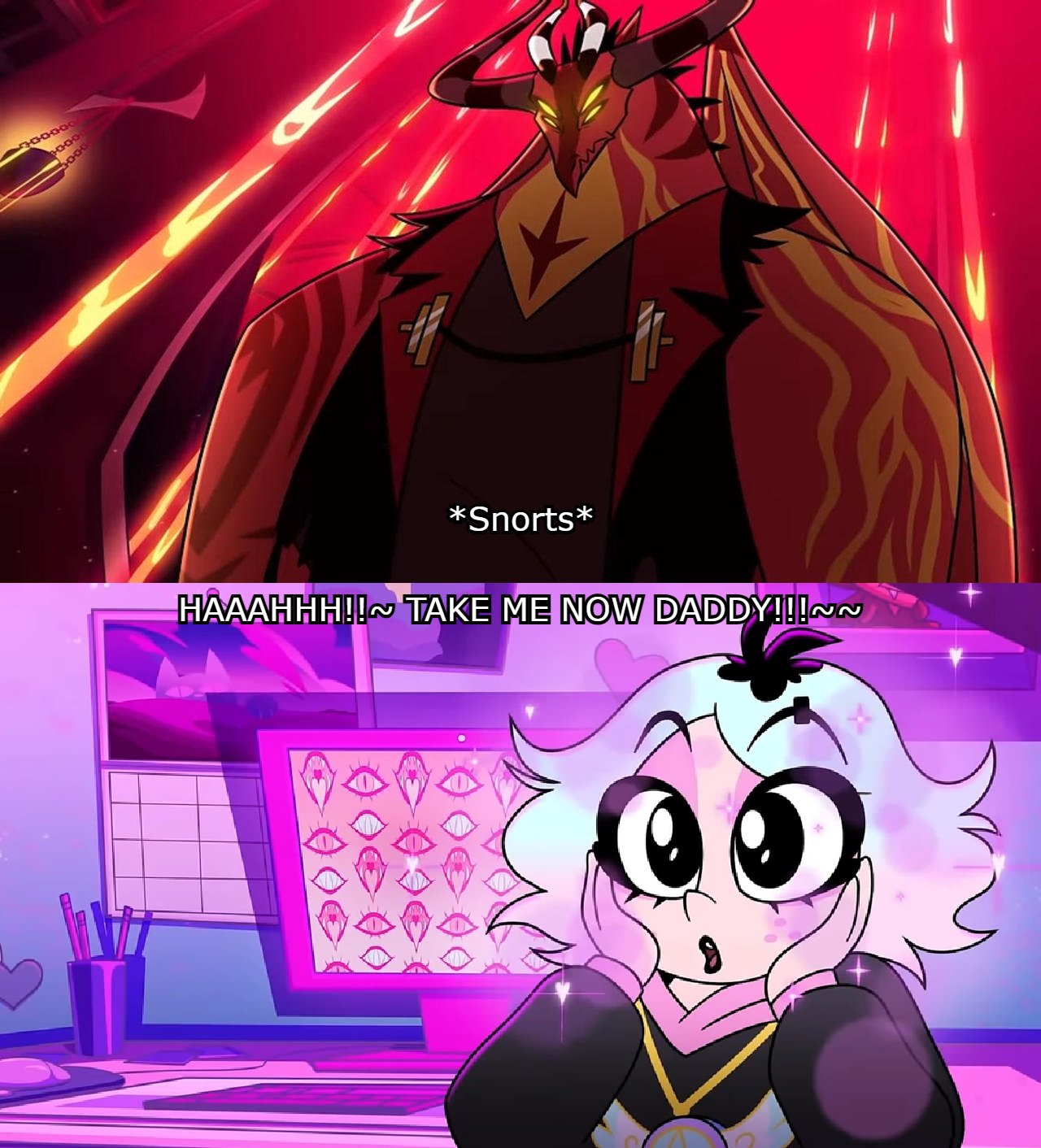 Emberlynn Pinkle's reaction to Satan Helluva Boss by VoiceActorBobbyG25 ...