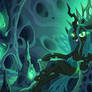 Queen Chrysalis on her throne (Gemini AI)