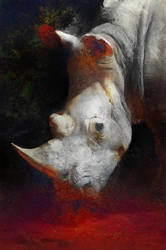 Rhinocerous Portrait - Digital Oils