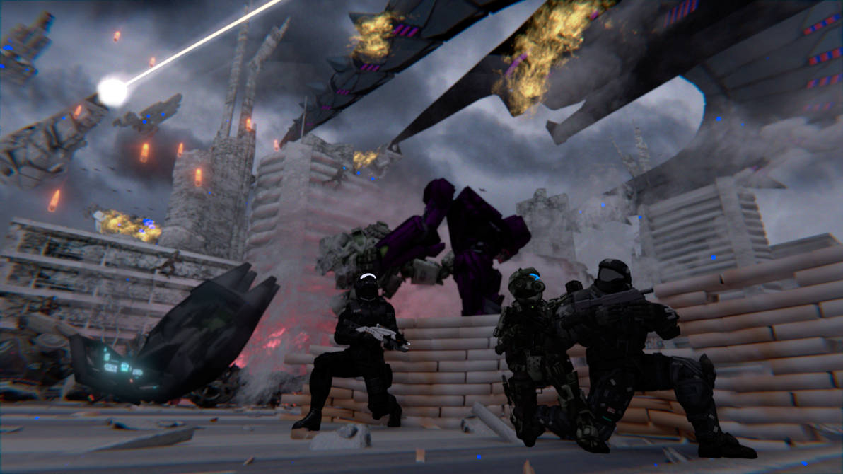 Cybertronian Raid on Thedus by Amalgamation100