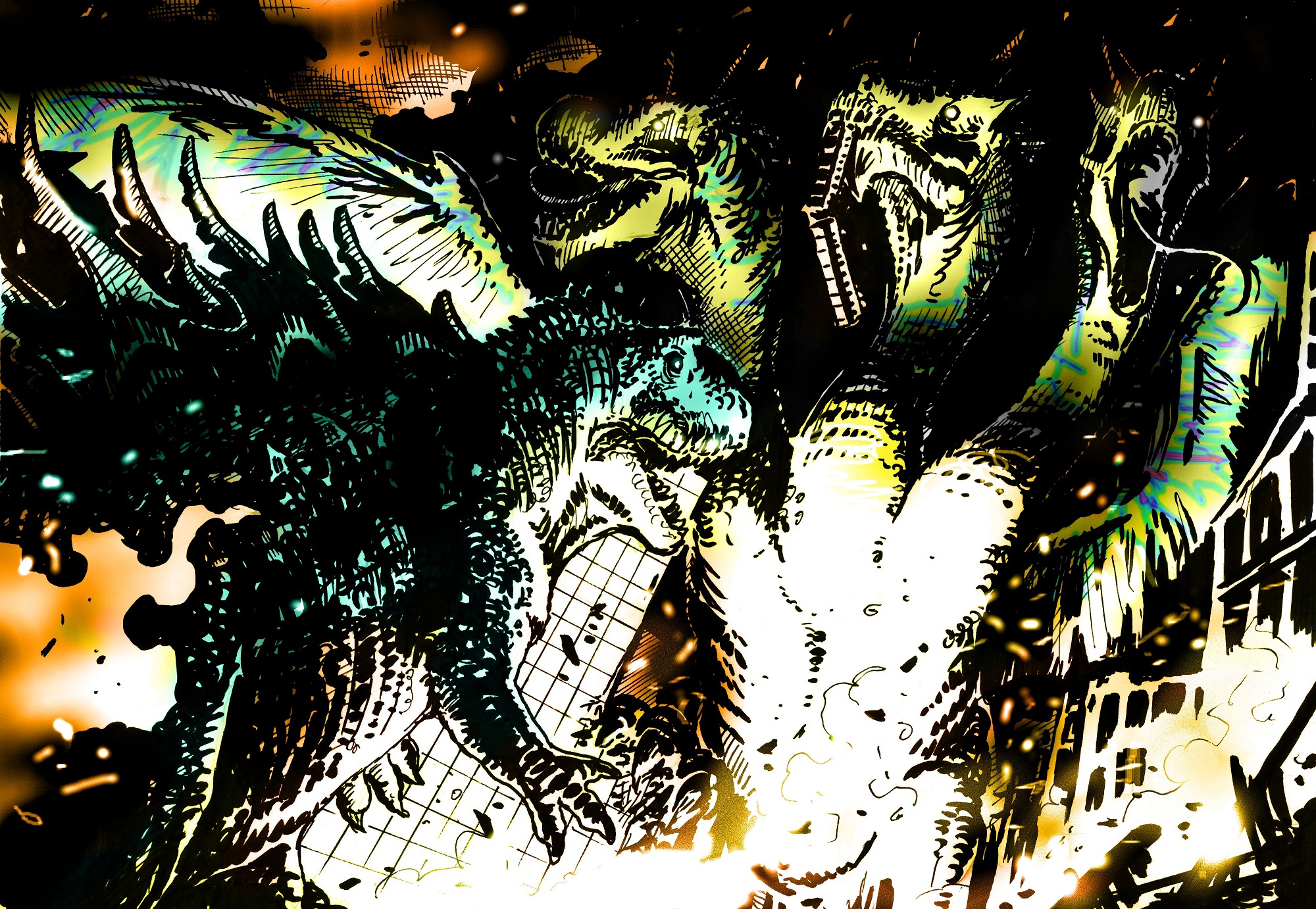 Годзилла против гидоры 1991. Godzilla vs King Ghidorah. Годзилла Мотра Кинг Гидора. Годзилла против Кинга Гидоры.