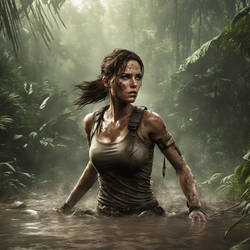 Lara croft sinking in jungle mud