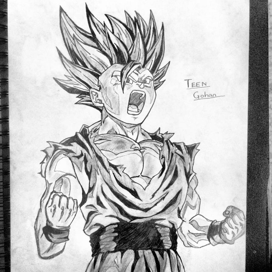 Gohan Rage Drawing Teen Gohan SSJ2 Rage by ryanhurdlekid on DeviantArt