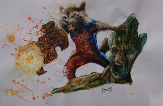 Rocket Raccoon and Groot