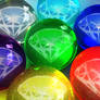 Chaos emeralds in glass balls 