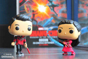 Shang-Chi and Katy Chen Funko Pops at the Cinema