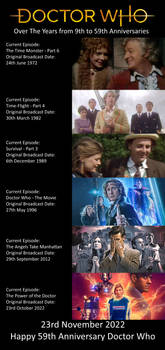 Doctor Who - Over the Decades - 59th Anniversary