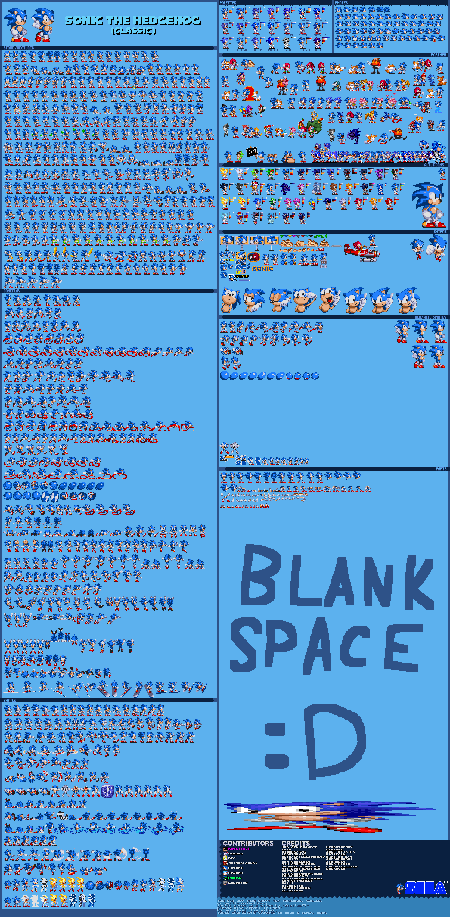 Mod Gen Classic Sonic Sprite Sheet by KoolTimYT on DeviantArt