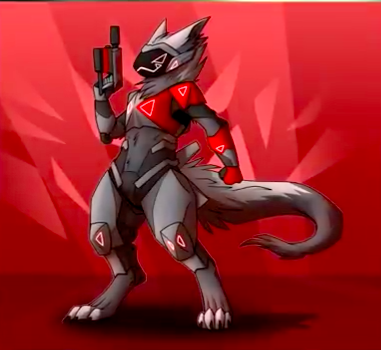 Protogen with a pistol by ChibiProtogen on DeviantArt