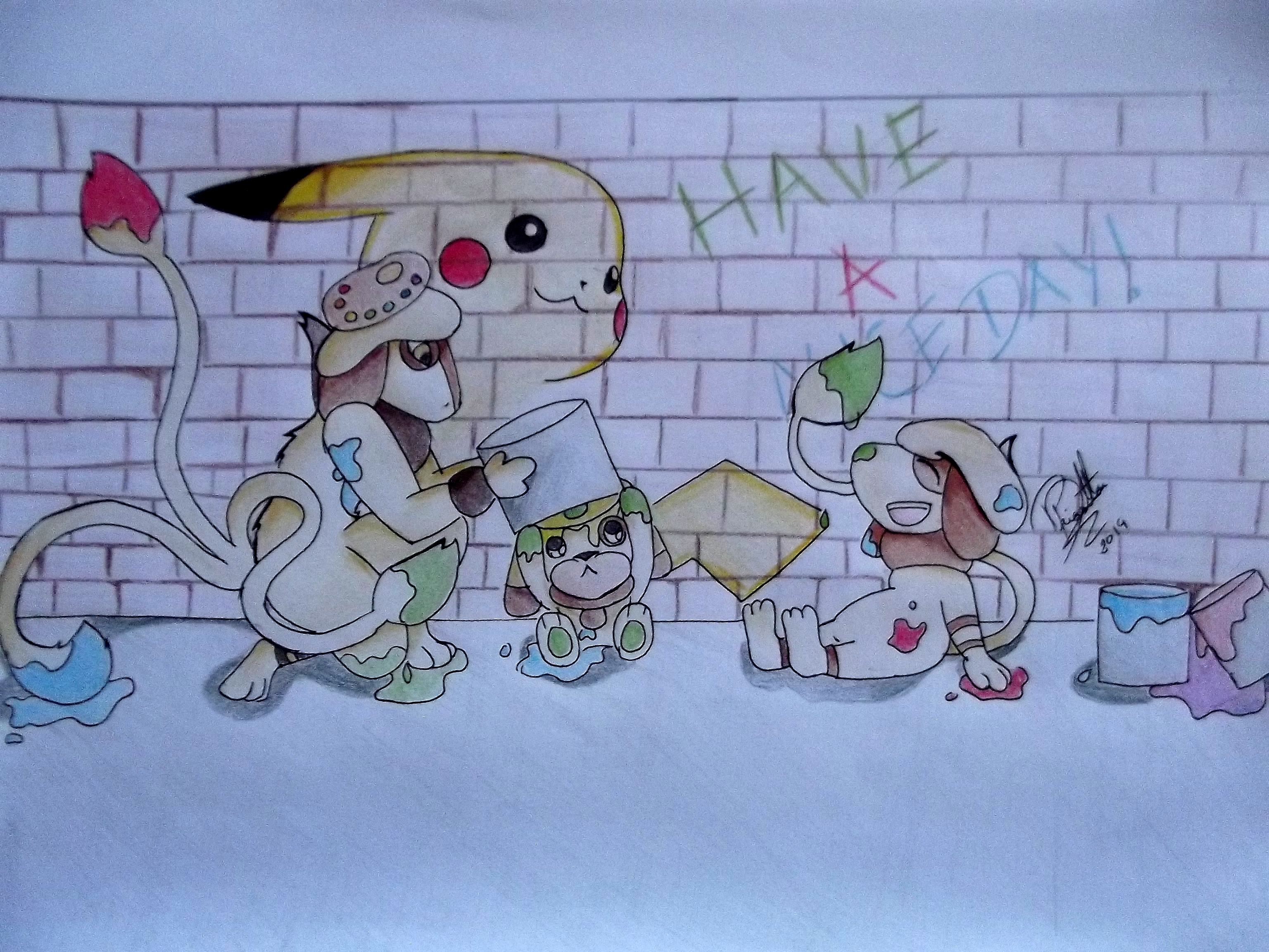 Smeargle and Family  - Have a nice day