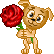Dog - Give rose