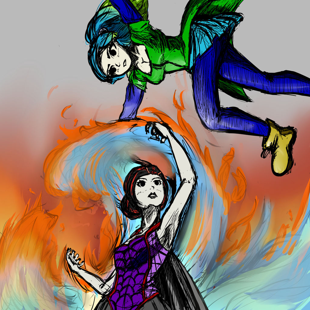 Kelpie vs Sango by GhoulMage