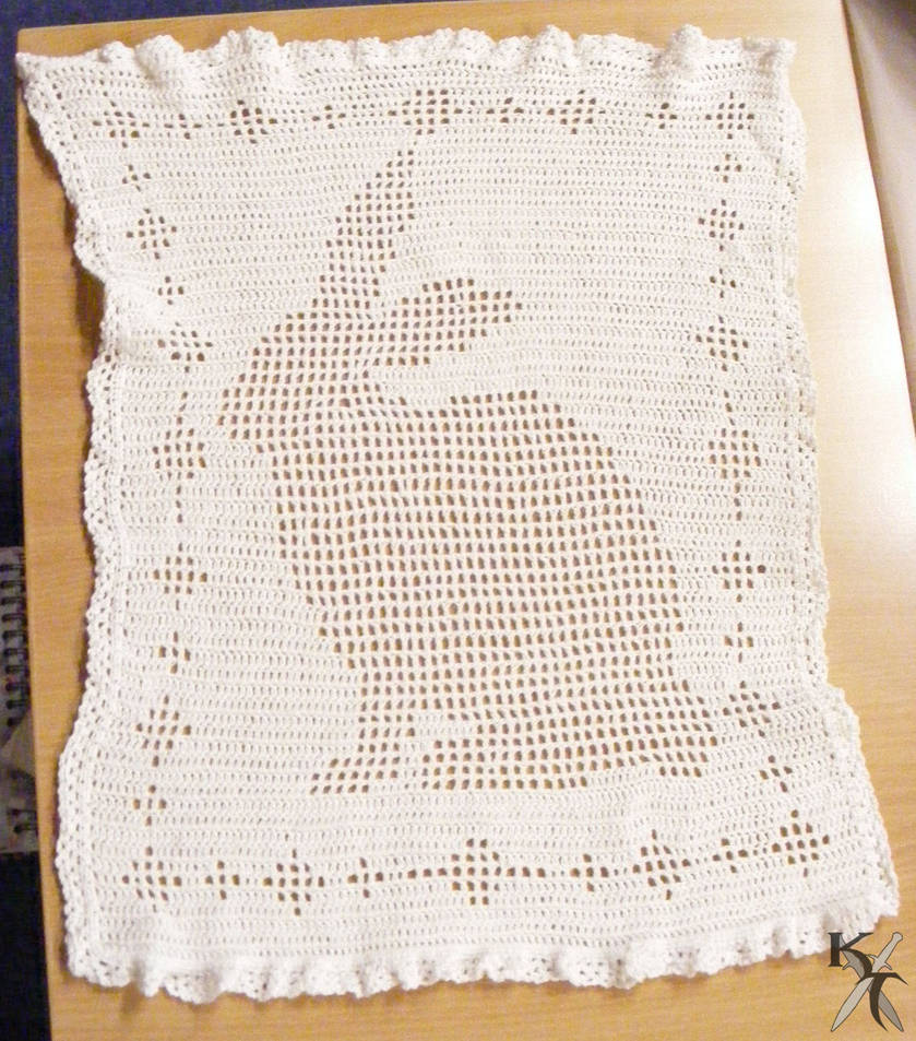 Crochet Works - Bunny Filet Blanket by Katana-Tate on DeviantArt
