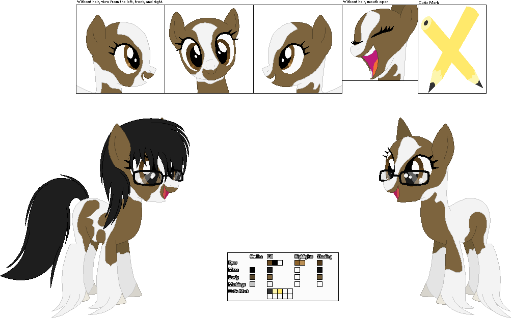 (R63 Ponysona) Dawn Sketch Reference Sheet